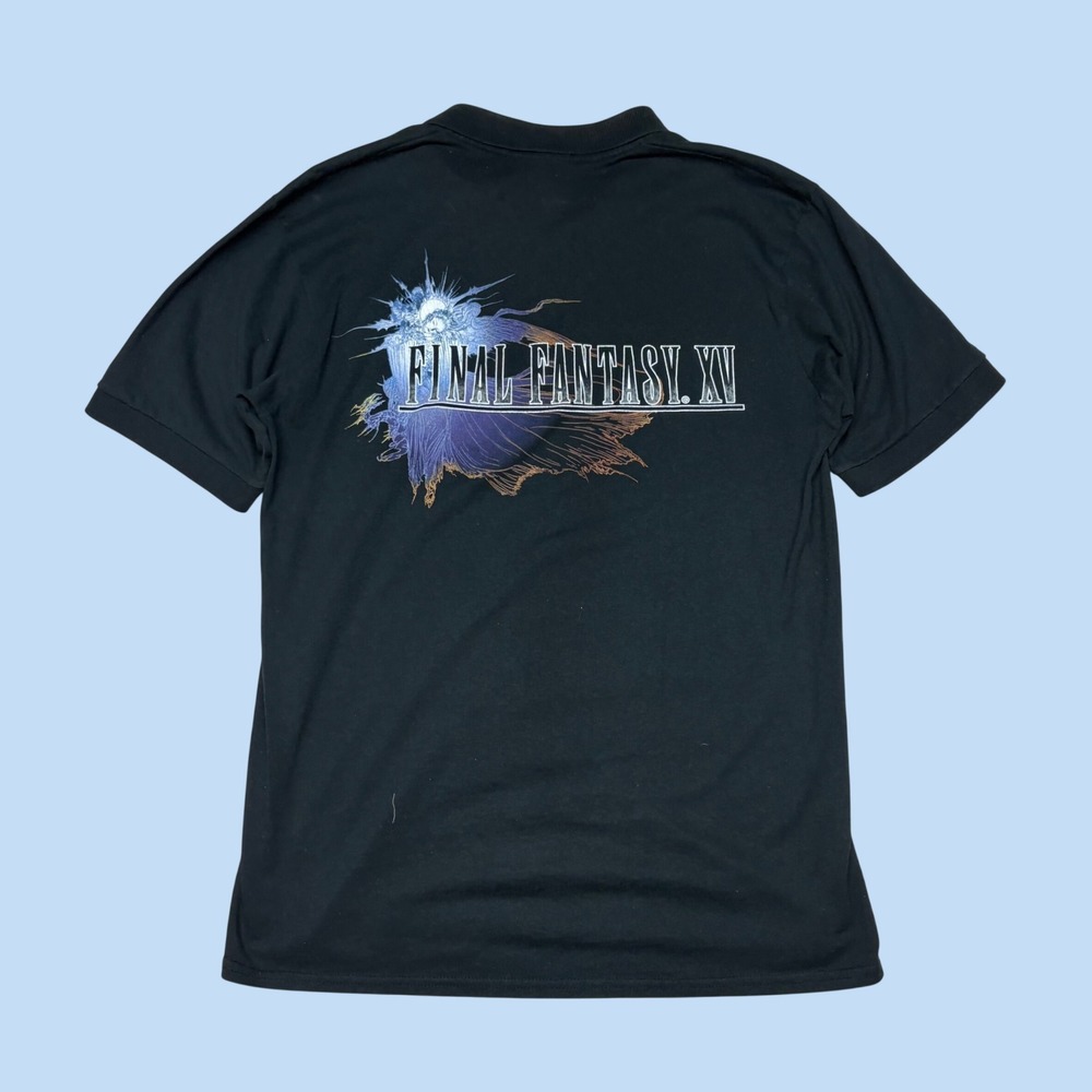 Final Fantasy XV Port and Company Black Polo Shirt Mens Medium FFXV Graphic